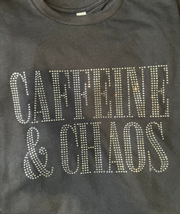 Caffeine & Chaos Bling T-shirt