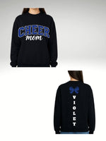 Load image into Gallery viewer, CHEER Mom BLINGED Sweatshirt with PERSONALIZED color &amp; name
