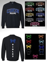 Load image into Gallery viewer, CHEER Mom BLINGED Sweatshirt with PERSONALIZED color &amp; name
