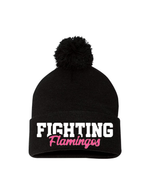 Load image into Gallery viewer, Fighting Flamingos Pom Hat
