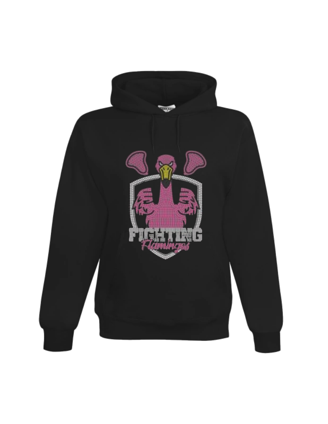 Fighting Flamingos hooded sweatshirt BLING