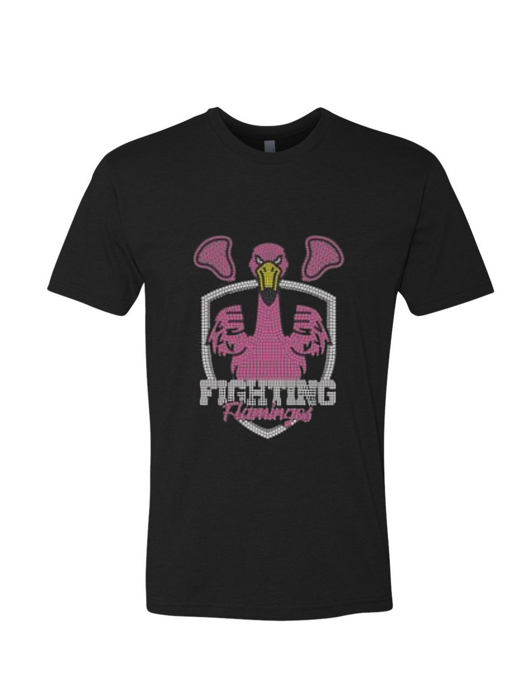 Fighting Flamingos T-shirt BLING