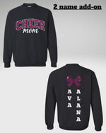 Load and play video in Gallery viewer, CHEER Mom BLINGED Sweatshirt with PERSONALIZED color &amp; name
