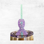 Load image into Gallery viewer, National Cancer Survivor Ribbon Straw Topper
