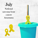 Load image into Gallery viewer, National Bone Cancer Ribbon Straw Topper
