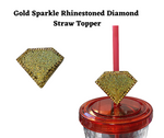 Load image into Gallery viewer, Gold Sparkle Rhinestone Diamond Straw Topper
